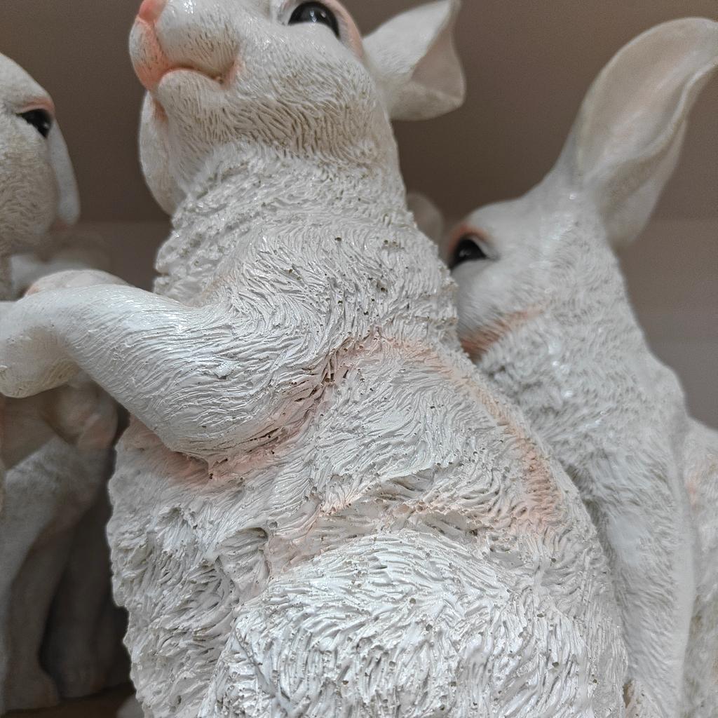 White Rabbit Figurine | Ceramic | Decorative | Pink Nose