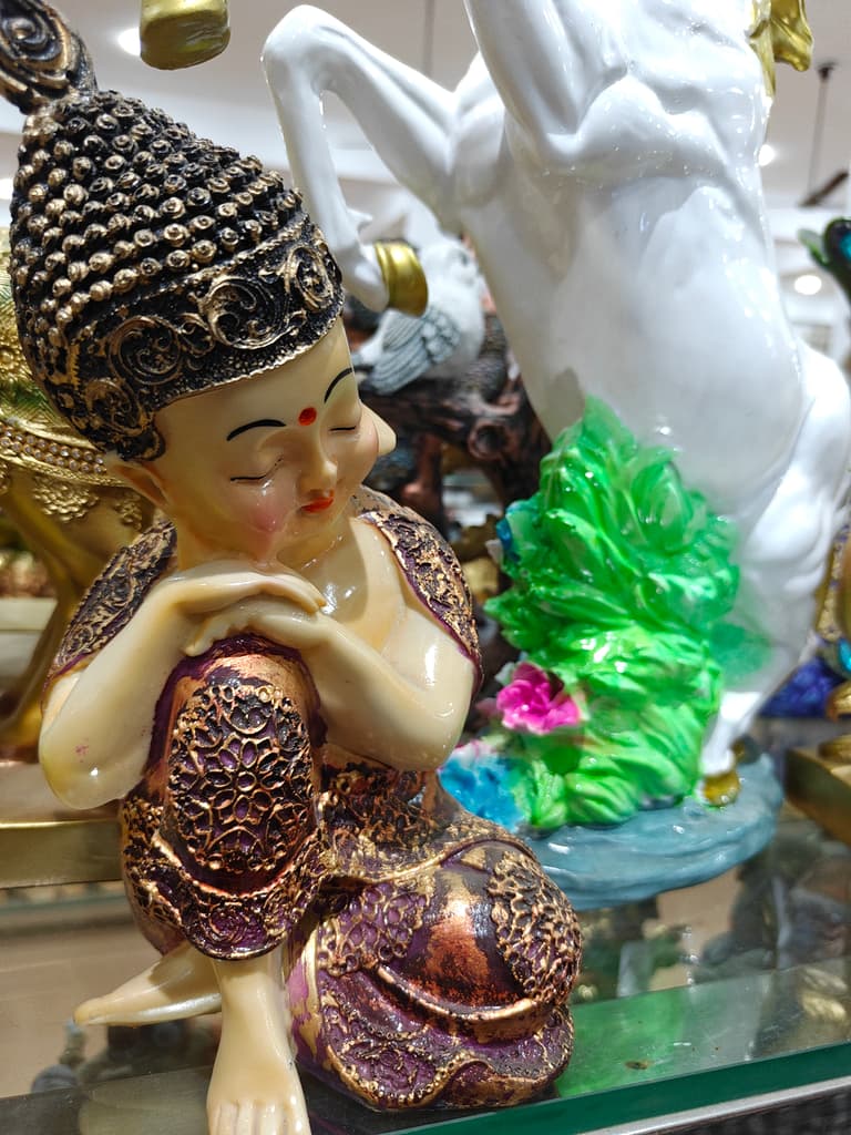 Gold Buddha Statue | Decorative | Glass | Gold