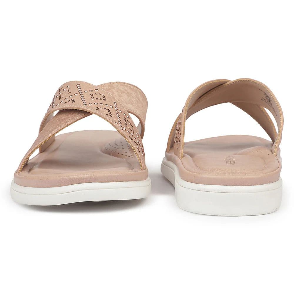Healers MDG-16 Party Edit Peach Casual Slip on Slippers for women by Liberty — photo 7
