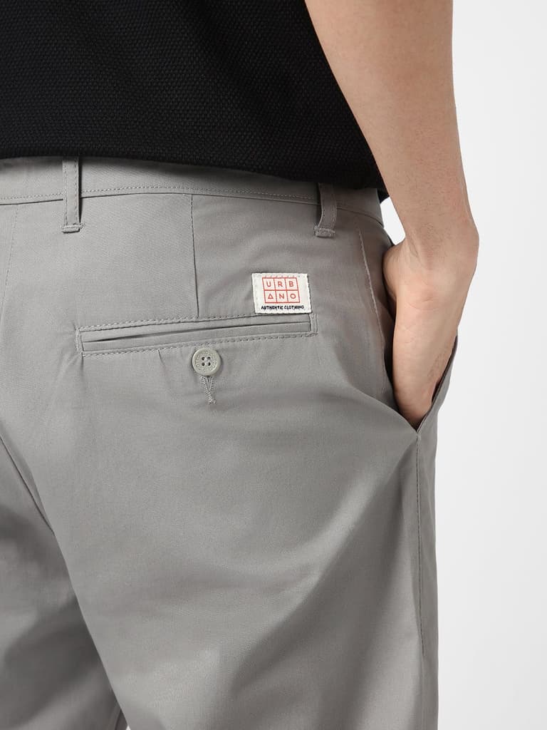 Men's Light Blue Cotton Regular Fit Casual Chinos Trousers Stretch — photo 5