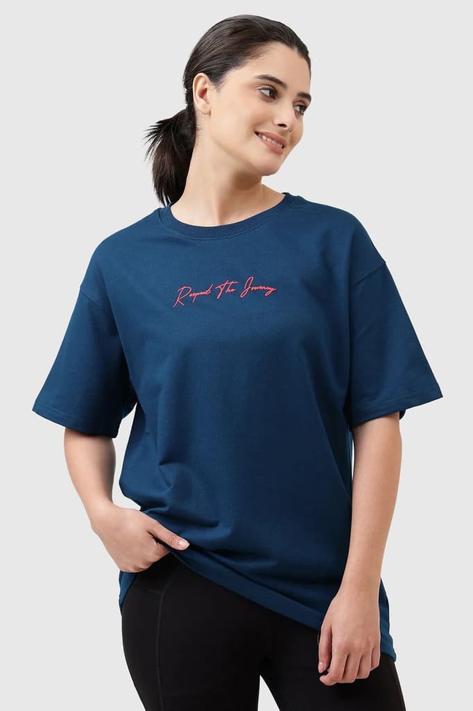 Respect The Journey Oversized T-shirt Teal — photo 4