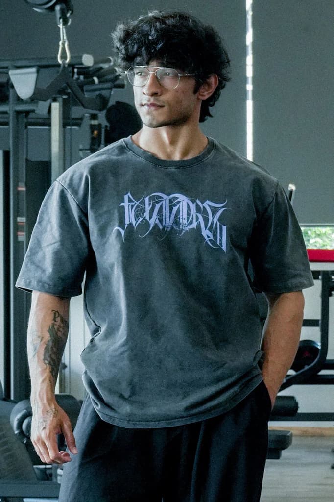 Skull Washed Oversized T-shirt Dark Grey — photo 5