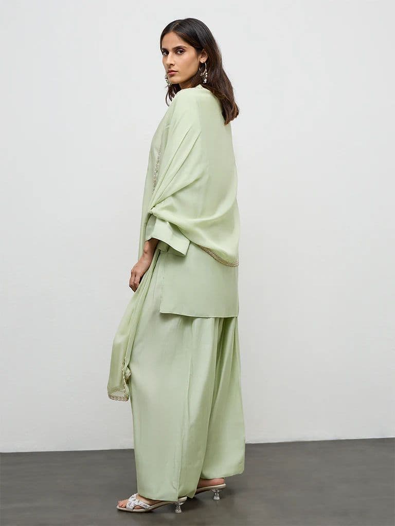 Vark Mint Green Embroidered Ethnic Set — photo 4