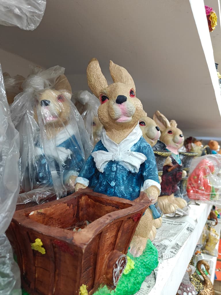 Rabbit Figurine | Wooden | Brown | Decorative