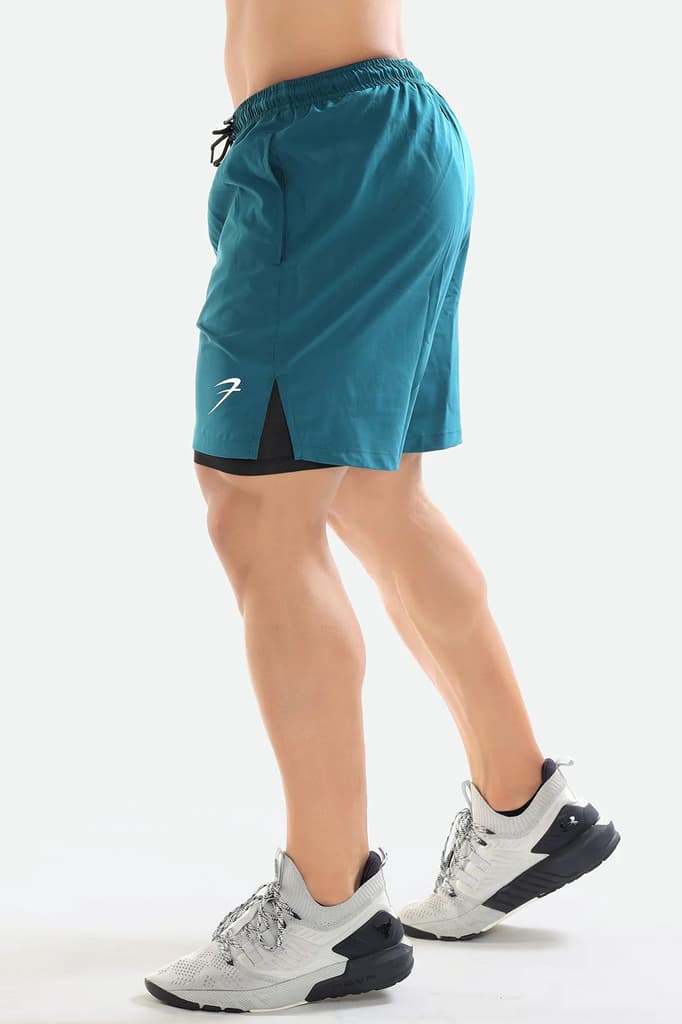 2 in 1 Compression Shorts Teal — photo 4