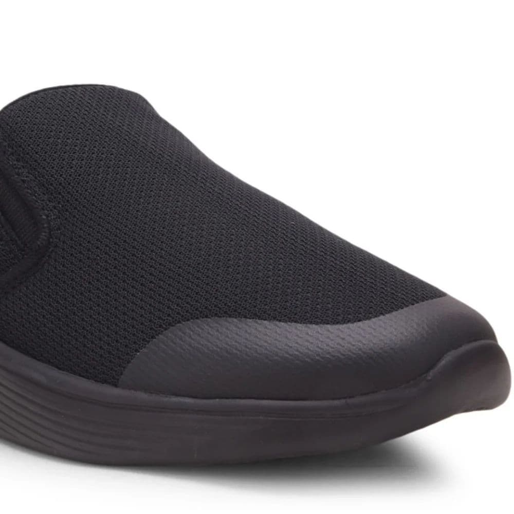 Leap7x Black Sports Non Lacing Walking Shoes For Men EZZAR-1 By Liberty — photo 5