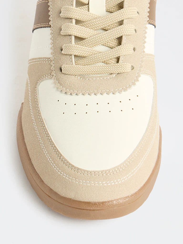 SOLEPLAY Beige Stripe-Detailed Lace-Up Sneakers — photo 4