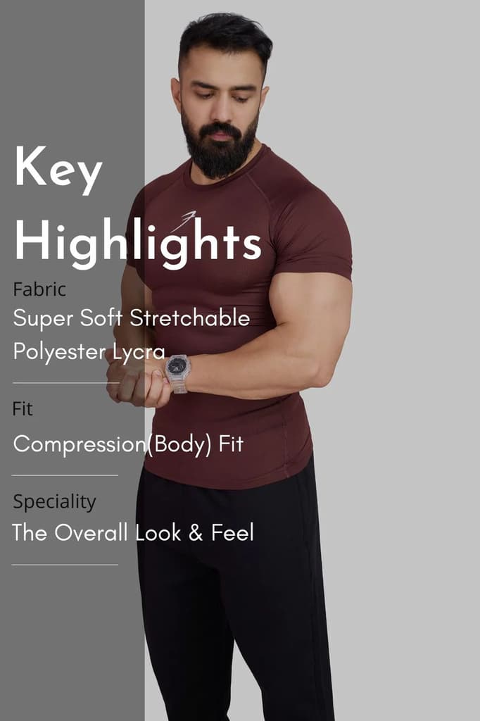 Compression T-shirt Brown — photo 9