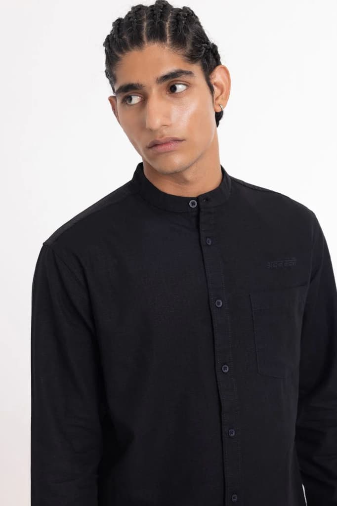 Linen Shirt // Black — photo 2