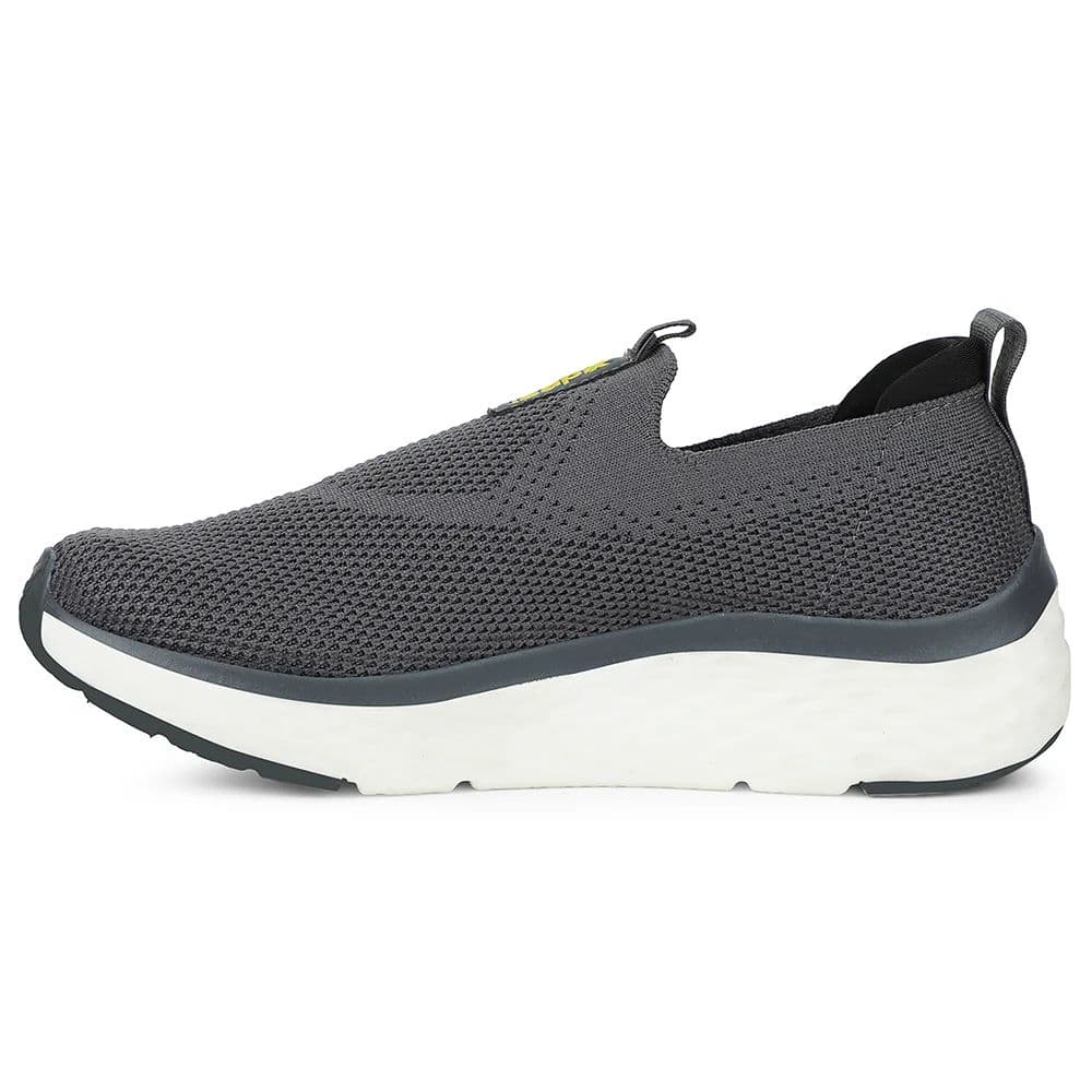 Leap7x Dark Grey Sports Non Lacing Walking Shoes For Men NITRUN-2 By Liberty — photo 3