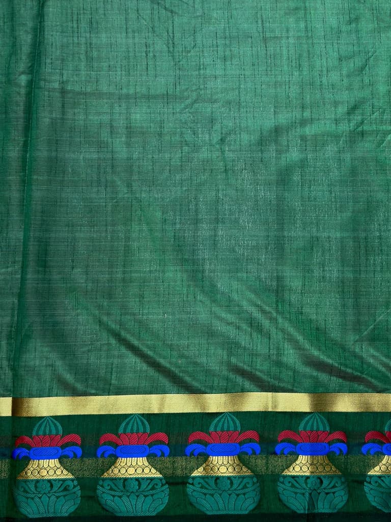 MIMOSA Women's Woven Design Banarasi Style Tussar Silk Saree with Blouse Piece - Green ( SA00003150GRNFREE ) — photo 7