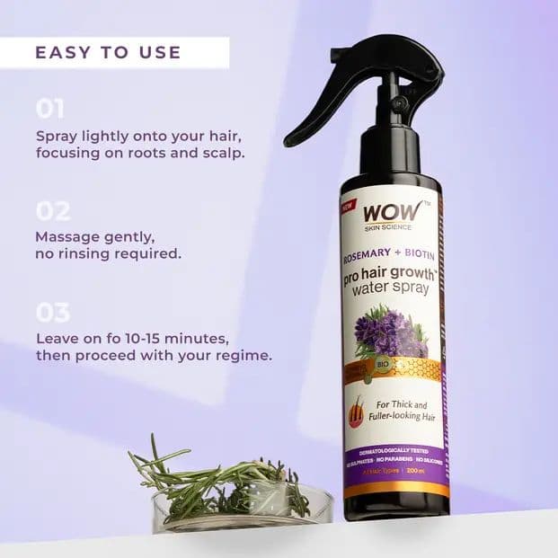 Rosemary & Biotin Hair Growth Water Spray Denser, Thicker Hair