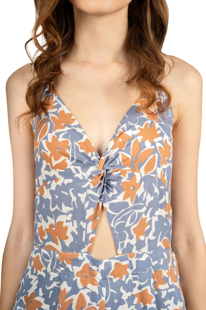 Multicolour Floral Fitted Jumpsuit in Rayon — photo 7