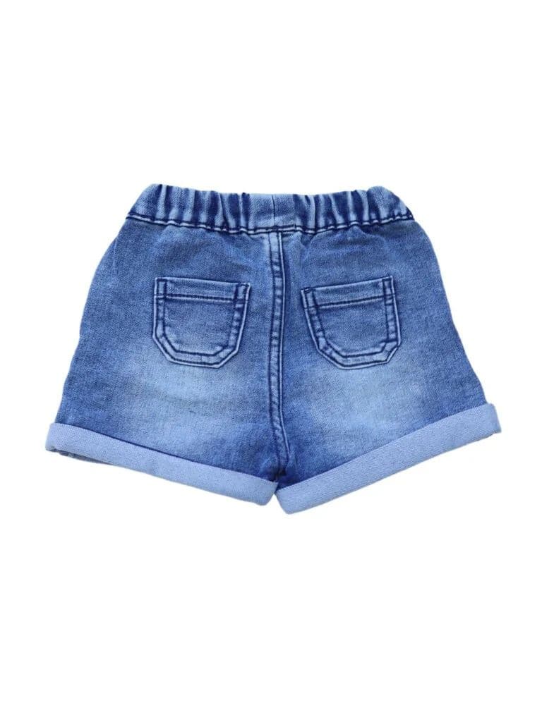 HOP Baby Boys Blue Washed Regular Fit Denim Shorts — photo 4
