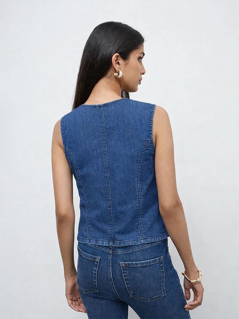 LOV Blue Denim Top — photo 4