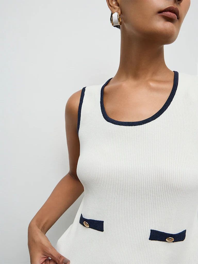 Wardrobe Ivory Ribbed Textured Top — photo 3