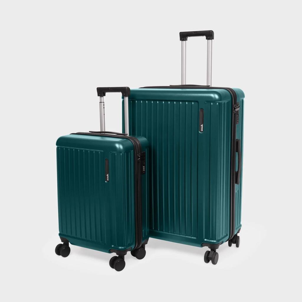 Dark Olive Sahana Trolley Bag - Set of 2 (Cabin + Large)