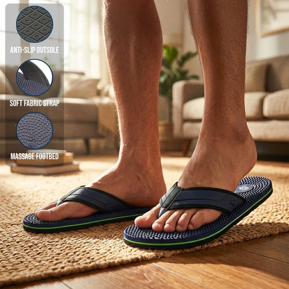 A-HA AGL-156E Teal Blue Casual Slip on Slippers for Men by Liberty — photo 3