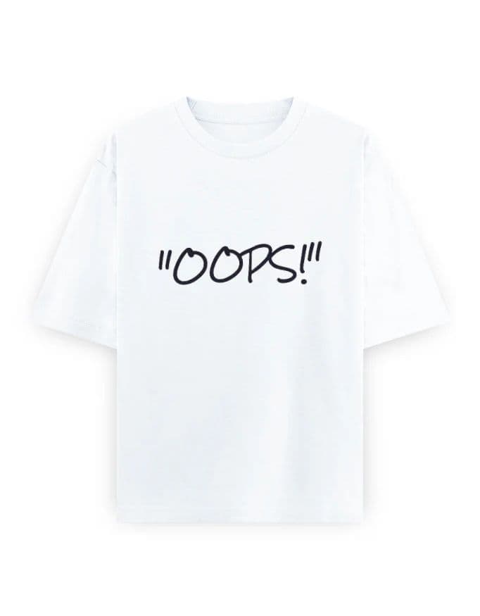 Oops Oversized T Shirt for Women — White / S