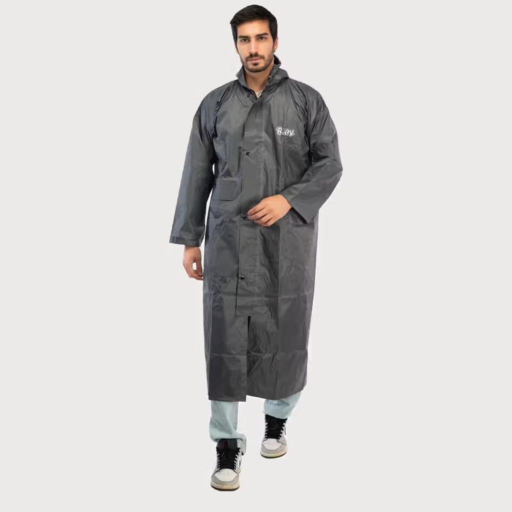 Fendo Ruby Cindrella Rain Coat for Men Long Overcoat Bike Rain Jacket | Grey | XXL — photo 3