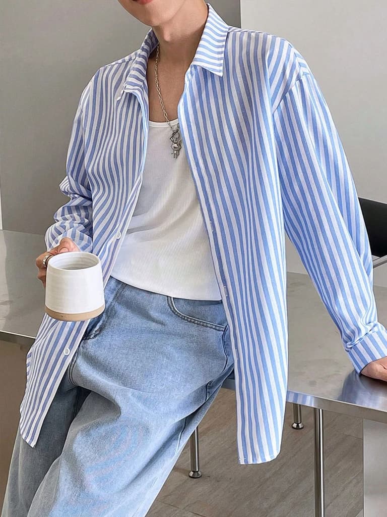 Modern Stripe Collared Shirt — photo 7