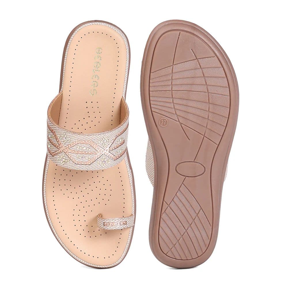 Healers ESL-2 Women's Peach Casual Slip-On Slippers - PARTY EDIT Special — photo 4