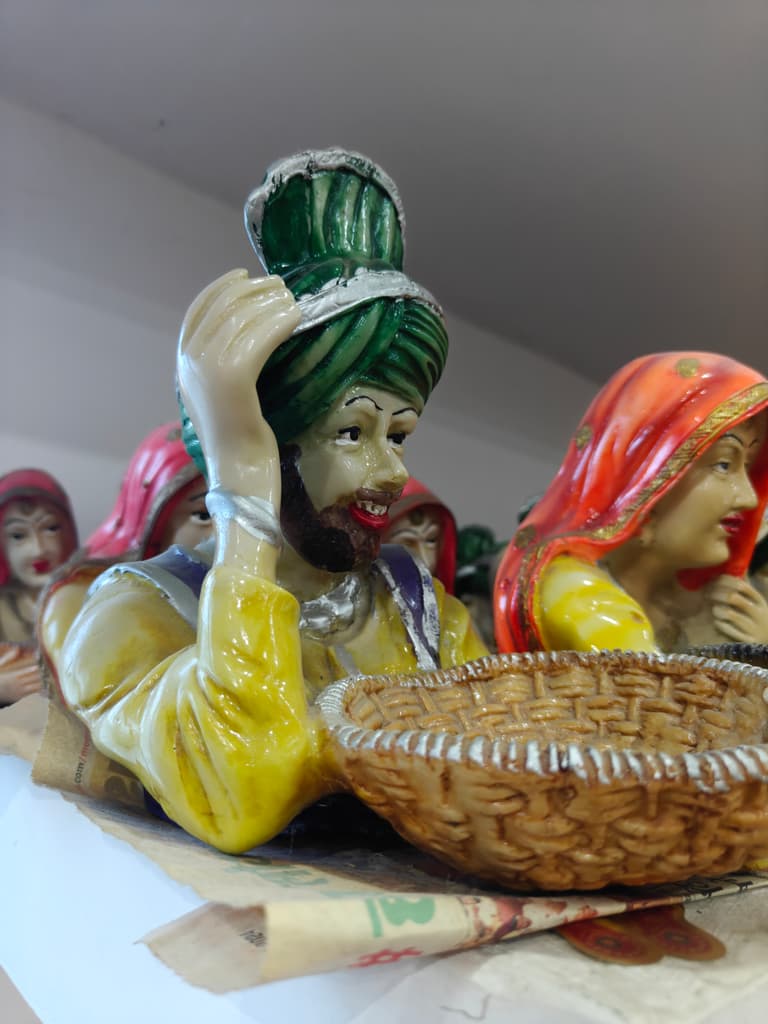 Green Hat with Turban | Decorative | Ceramic | Green