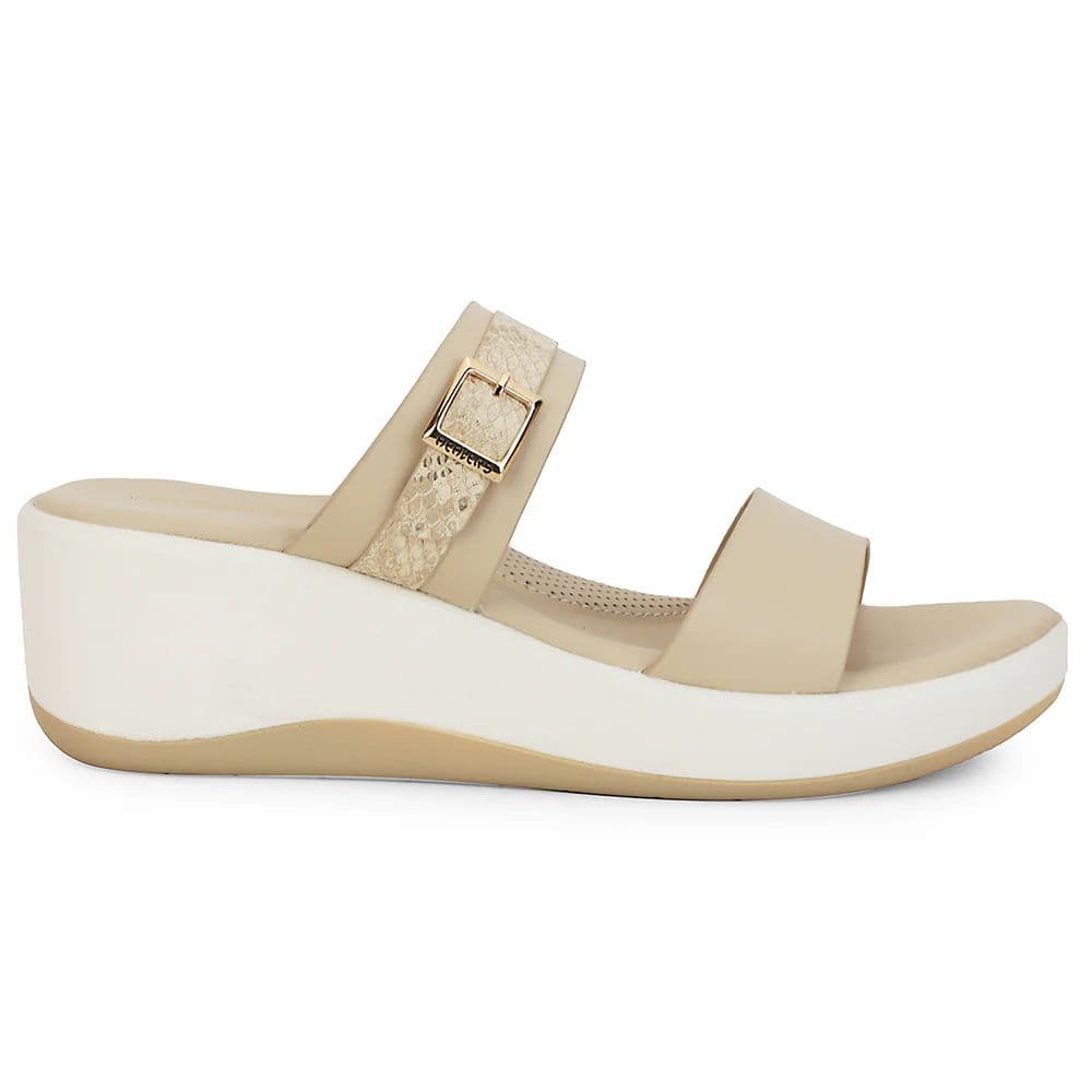 Healers Beige Casual Wedge Heel Sandal For Women SSAL-8 By Liberty — photo 2