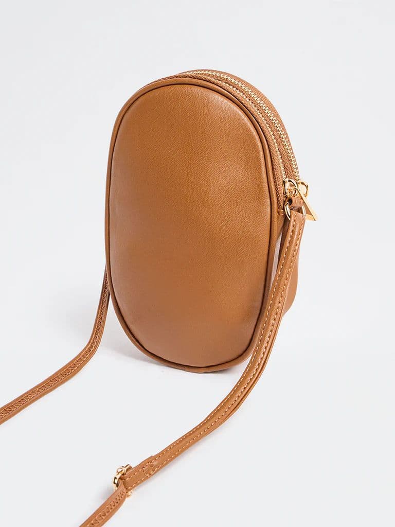 Westside Brown Quilted Phone Sling Bag — photo 2