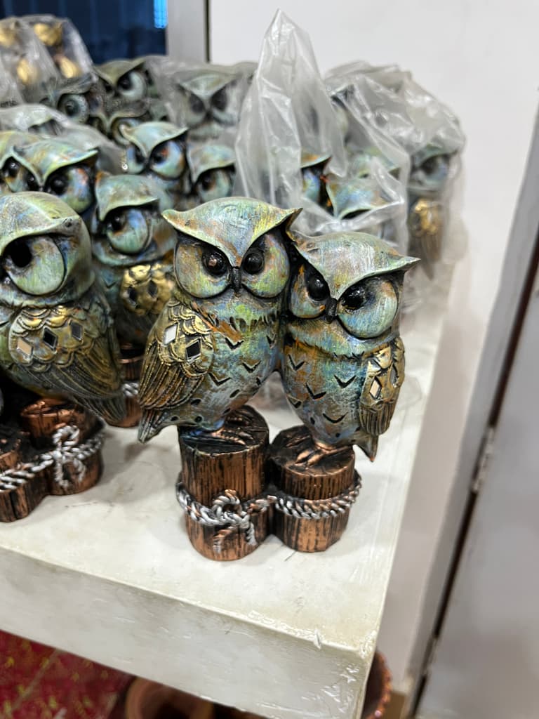 Owl Figurine | Statue | Wood | Brown