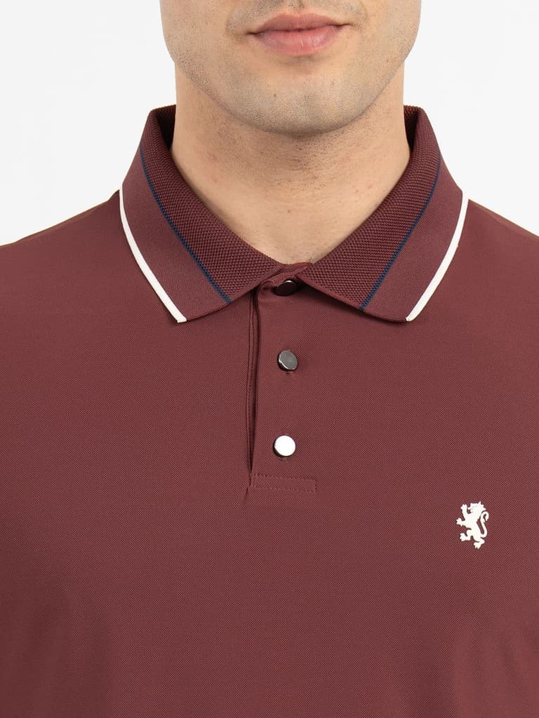 T Shirts for Men in Brick | Polo Half Sleeve T Shirt — photo 4
