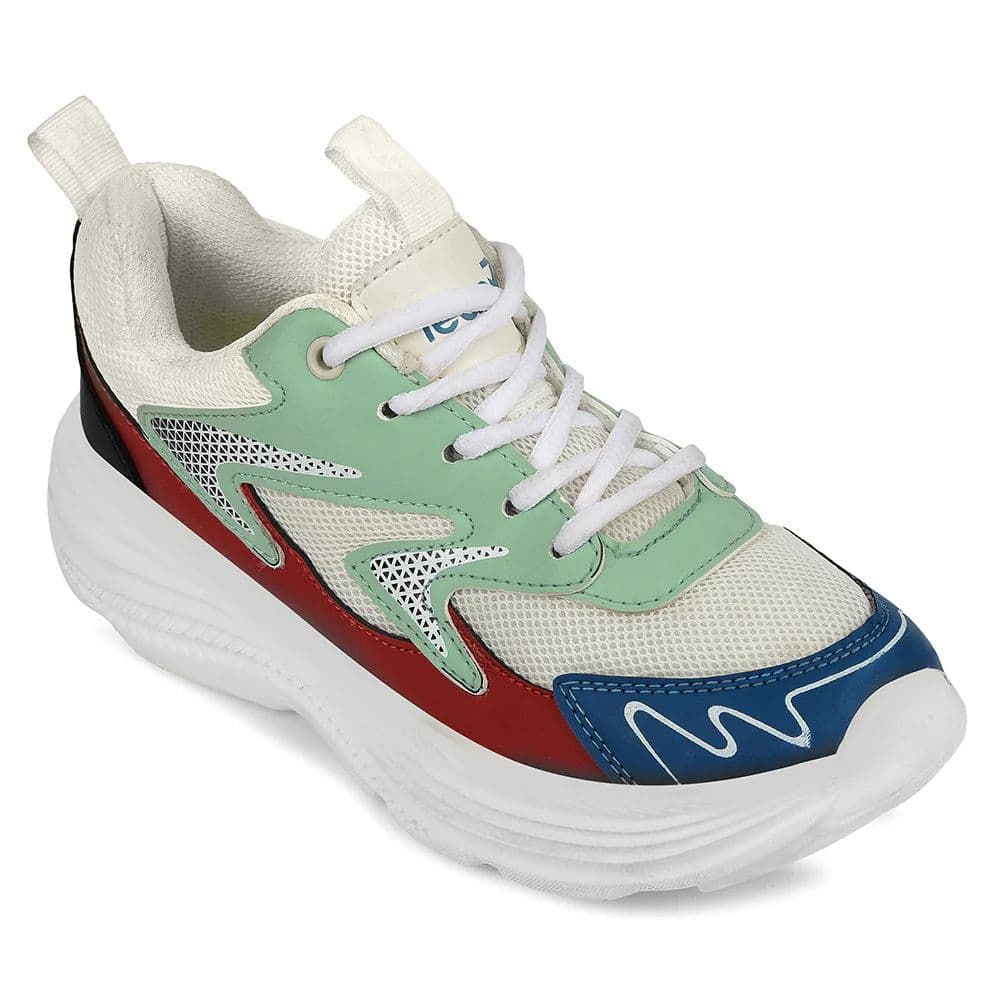 Leap7x White Sports Lacing Running Shoes For Kids VISTA-L By Liberty — 2/34 / White