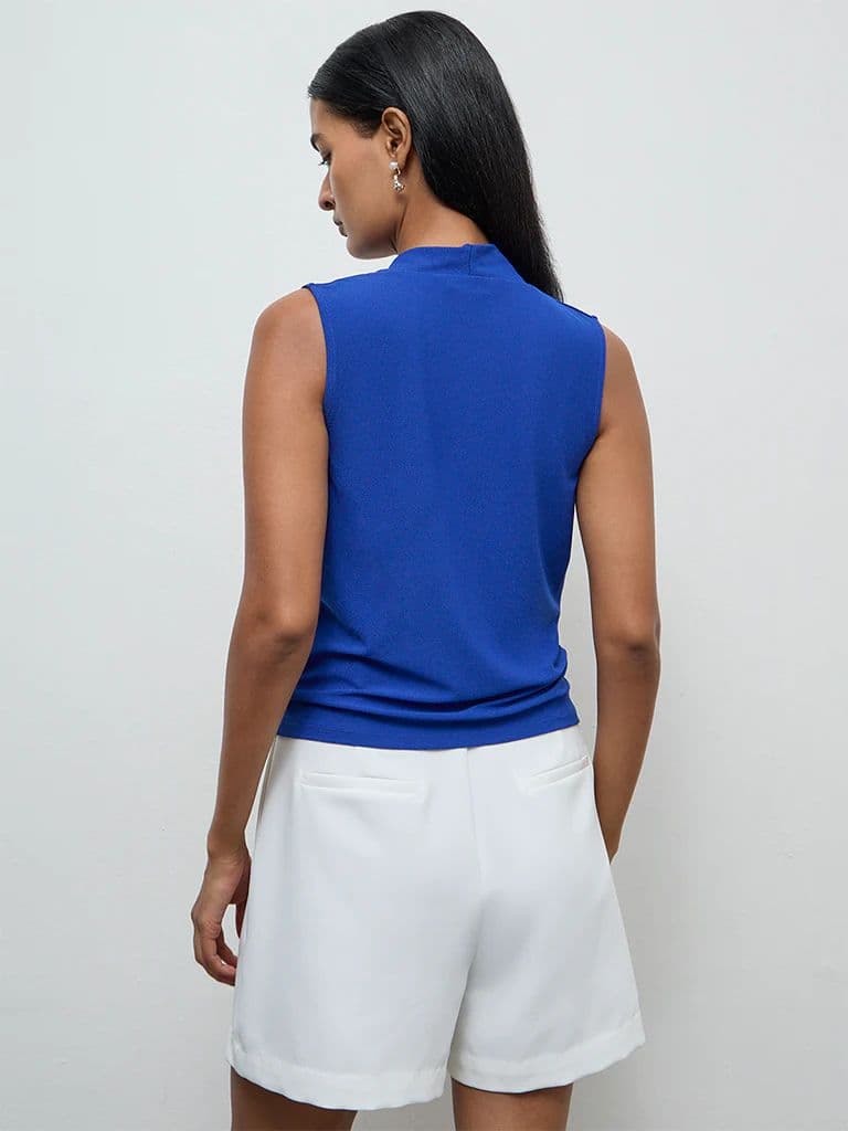 Wardrobe Blue Cowl Neck Top — photo 4