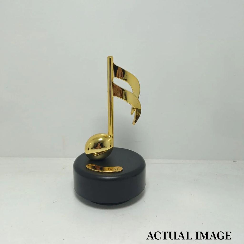 Musical Notes Wind-Up Music Box – Golden Rotating Melody Showpiece for Music Lovers — photo 5