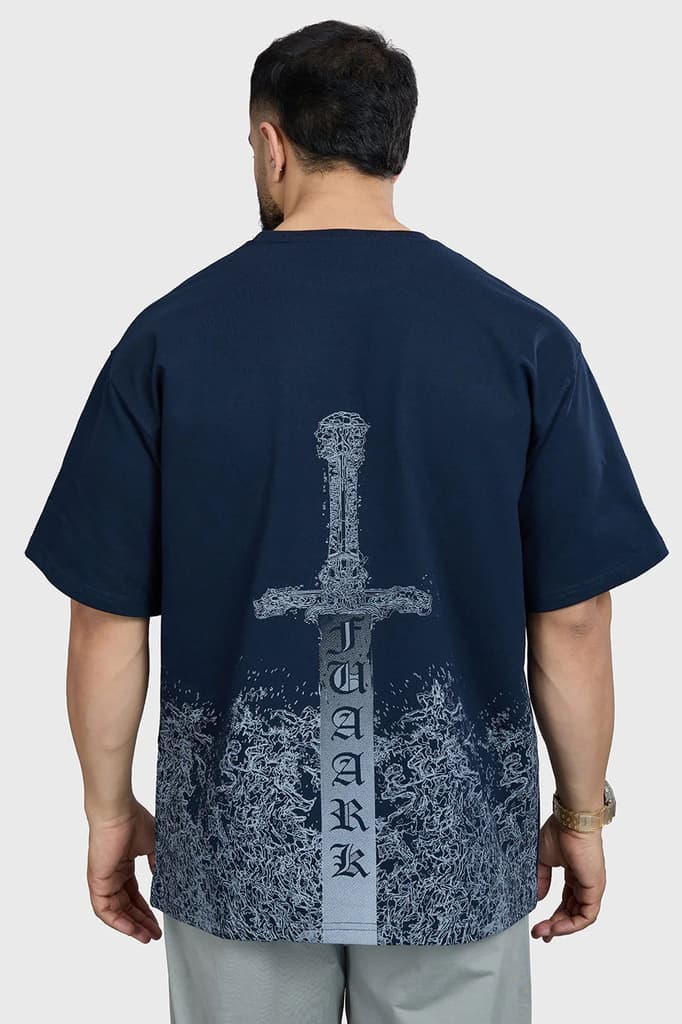 Sword Oversized T-shirt Navy — photo 5
