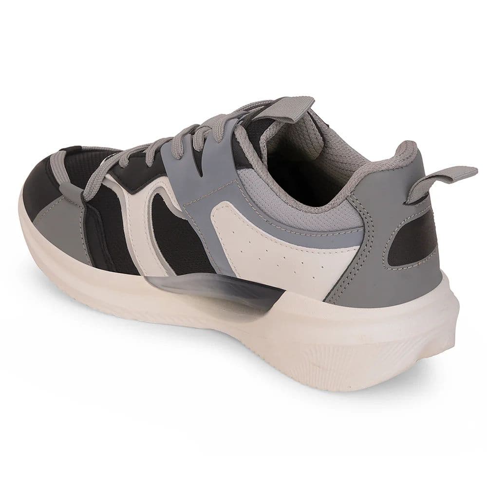 Leap7x Light Grey Sports Lacing Running Shoes For Kids GAMEON-2EL By Liberty — photo 6