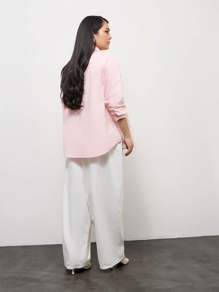 Gia White Floral Embroidered High-Rise Jeans — photo 3