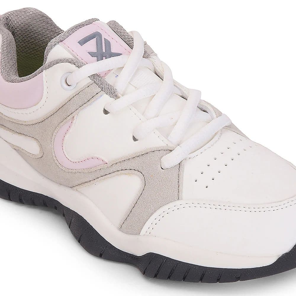 Leap7x Light Grey Sports Lacing Running Shoes For Kids CANON-2E By Liberty — photo 5