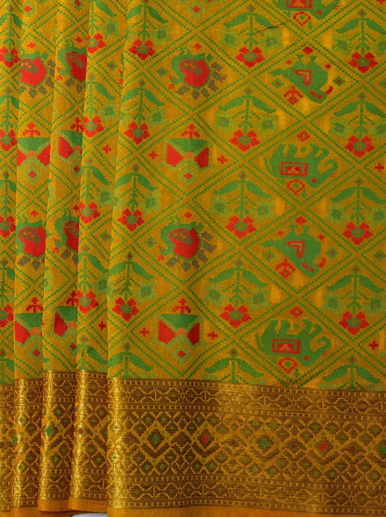 MIMOSA Women's Woven Design Paithani Style Raw Silk Saree with Blouse Piece - Gold ( SA00003128GDFREE ) — photo 6
