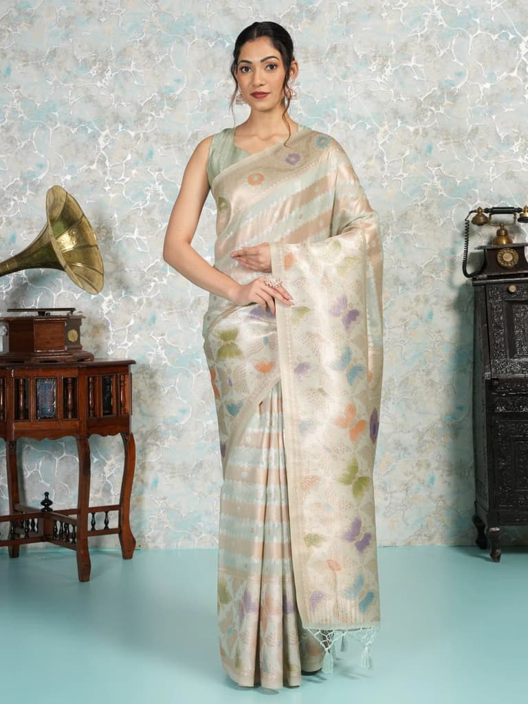 Mimosa Women's Woven Design Banarasi Style Art Silk Saree With Blouse Piece : SA00002065RMFREE — photo 2