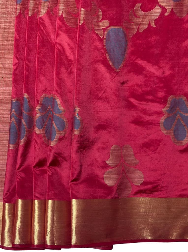 MIMOSA Women's Woven Design Mysore Silk Style Crepe Saree with Blouse Piece - Maroon ( SA00003135MRFREE ) — photo 6