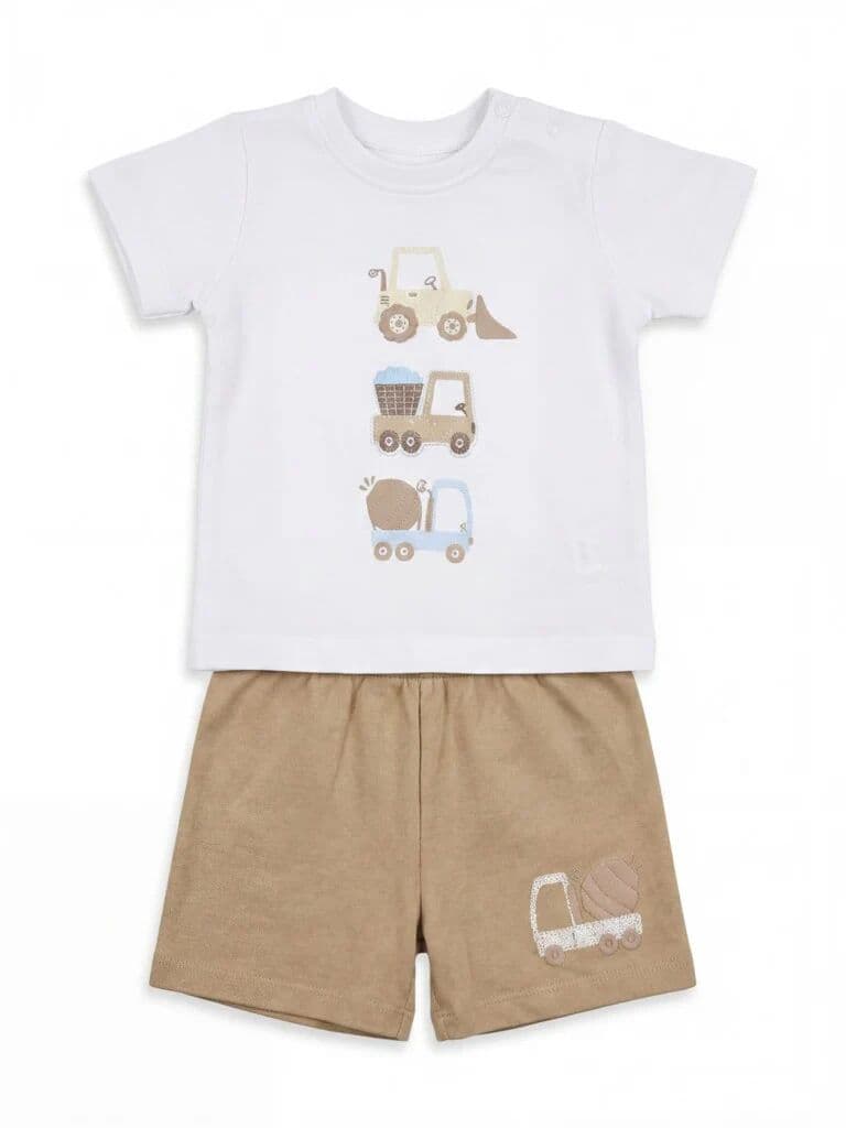 HOP Baby Boys Multicolour Printed Cotton T-Shirt and Shorts Set — photo 2