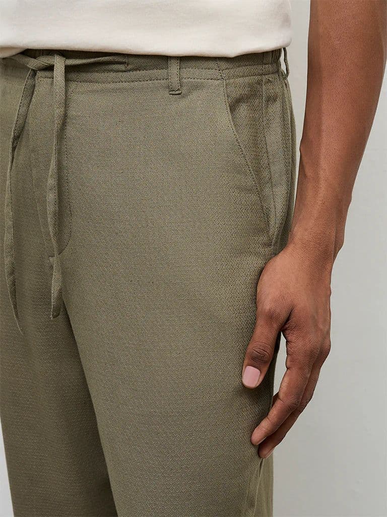 ETA Olive Relaxed-Fit Mid-Rise Cotton-Blend Chinos — photo 4