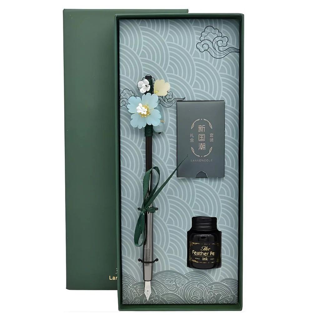 Hair Stick Style Fountain Pen Gift Set | Retro Style Kit With Ink Bottle And Cartridges — photo 9
