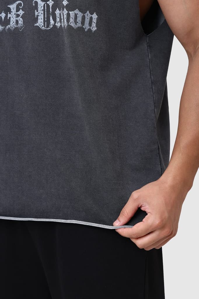 Shadow Washed Capsleeves Tank Dark Grey — photo 4