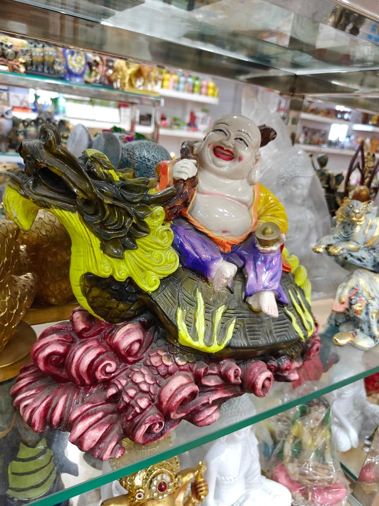 Buddha Statue | Ceramic | Gold | Purple