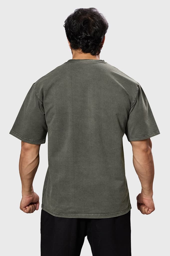 Shadow Washed Oversized T-shirt Olive — photo 7