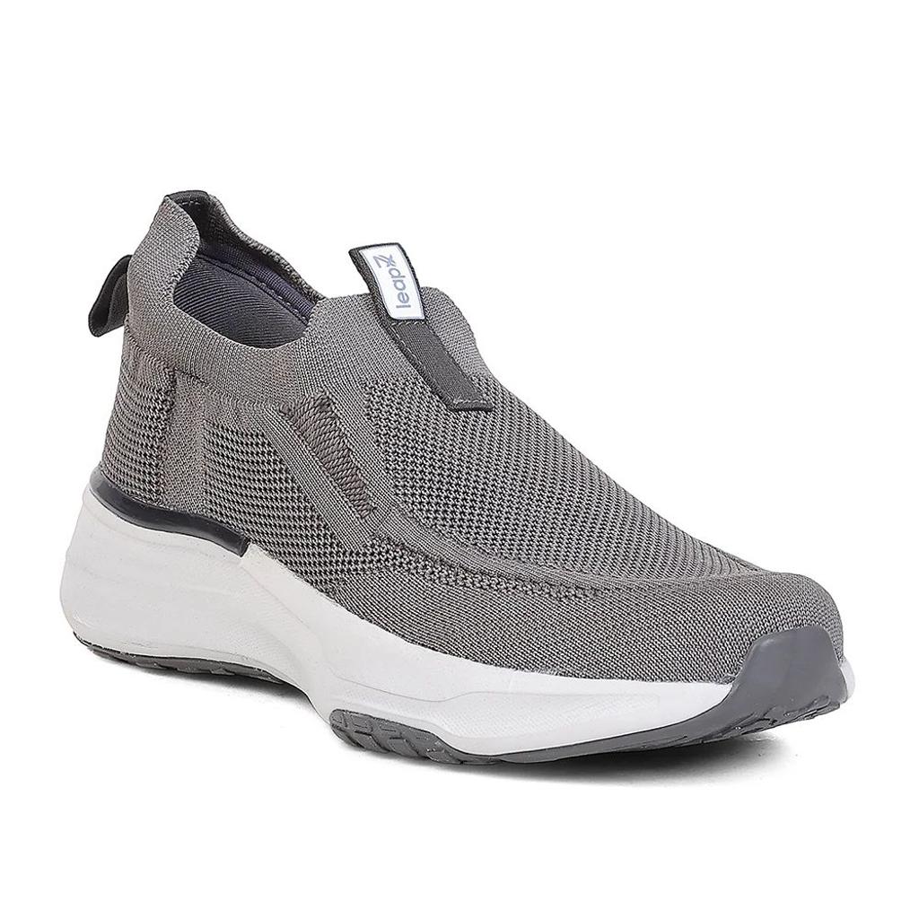 Leap7X by Liberty Men's CHICAGO-1 Dark Grey Slip-On Walking Shoes - EAZYGO Technology with Ortholite Insole