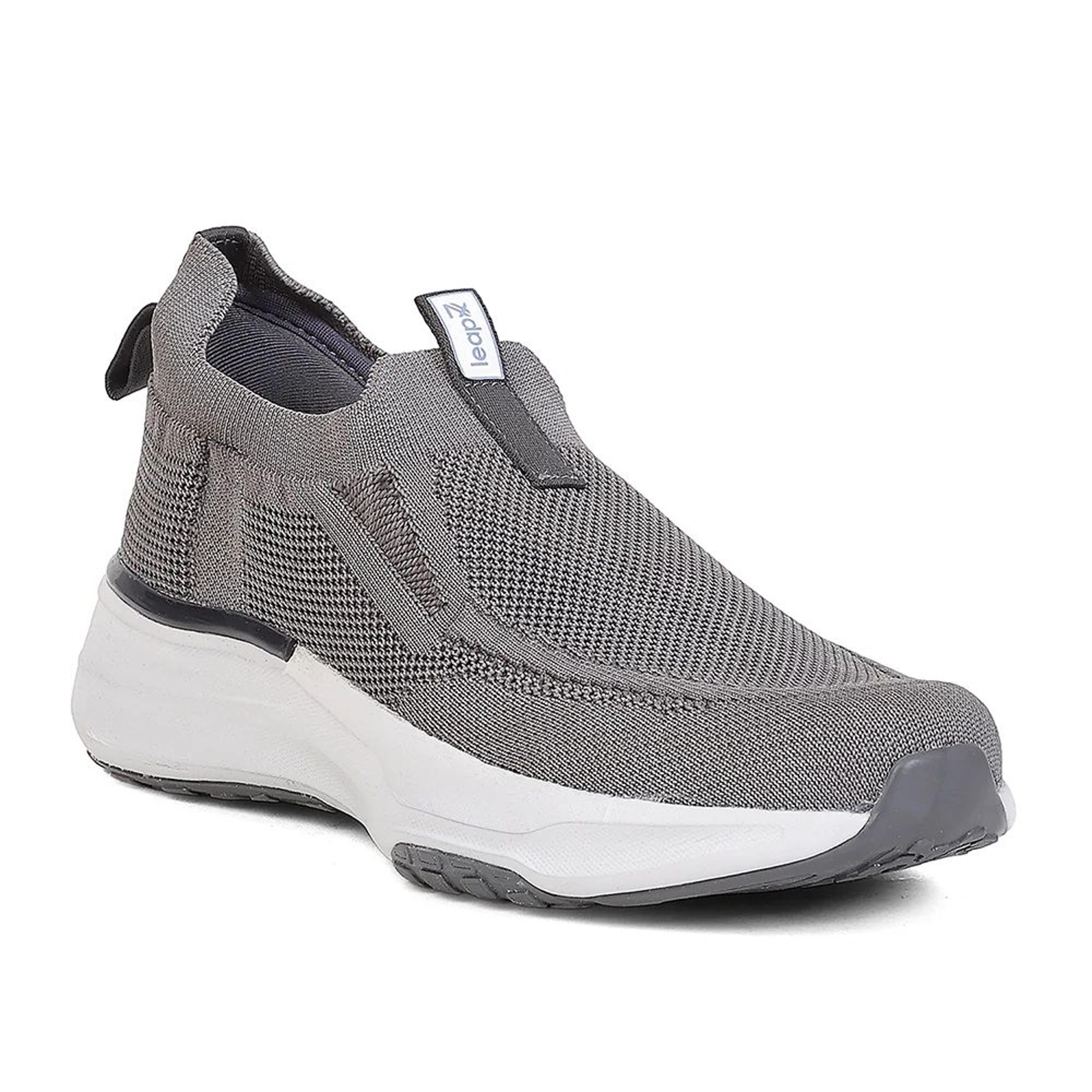 Leap7X by Liberty Men's CHICAGO-1 Dark Grey Slip-On Walking Shoes - EAZYGO Technology with Ortholite Insole