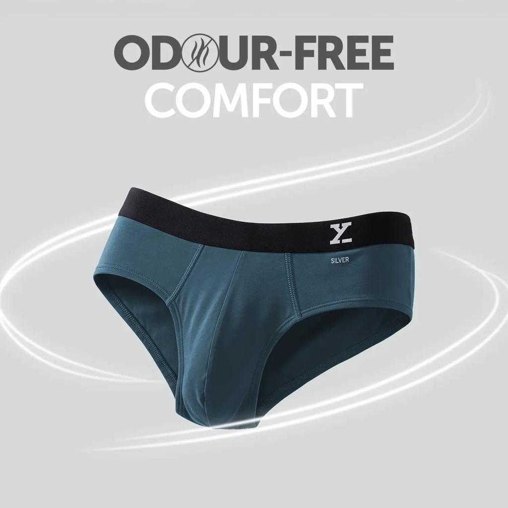 Aero Silver Cotton Briefs Steel Blue — photo 2